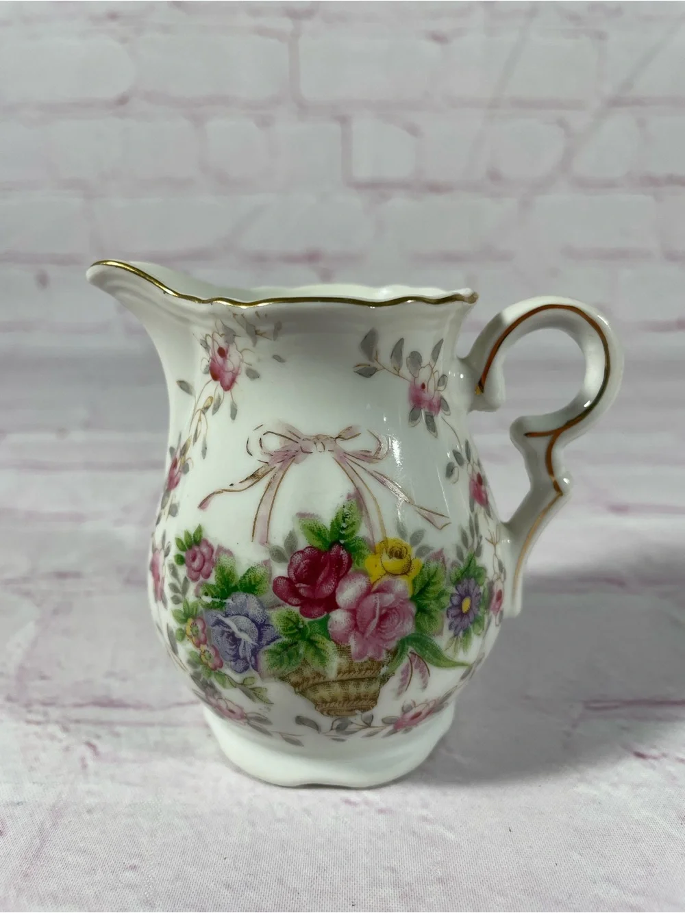 Vintage Lipper & Mann Bristol Garden Floral Covered Sugar and Creamer Set Japan